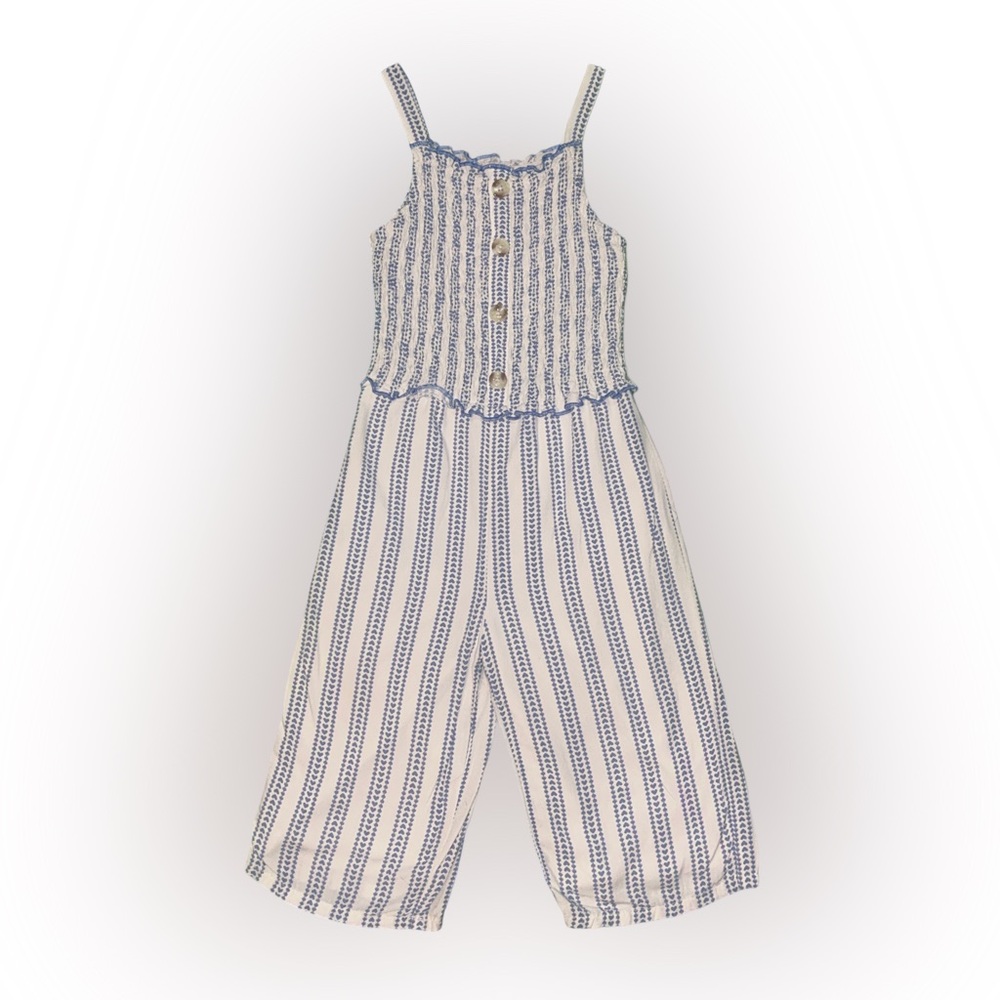 Wonder Nation Girls Smocked Bodice Jumpsuit Size: 3T